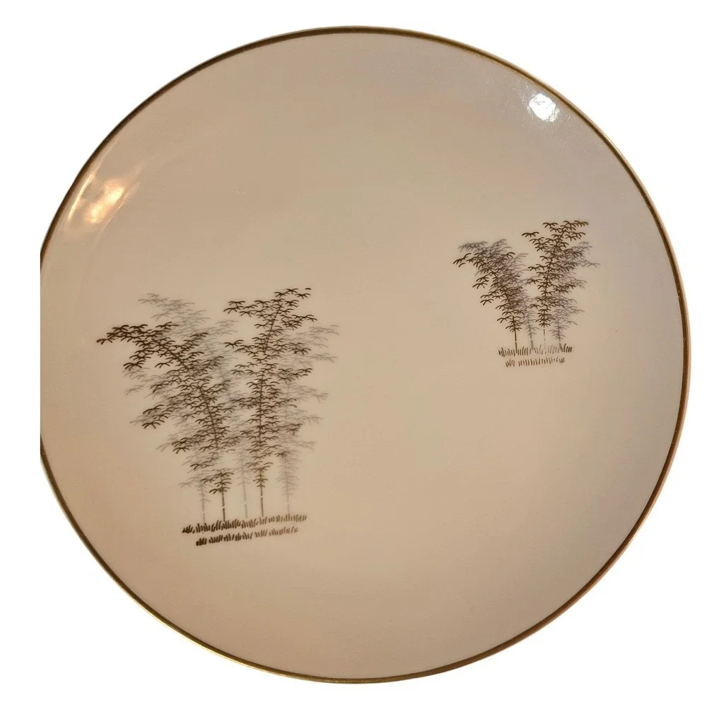 Fukagawa‎ Arita Japan Pattern 901 Bamboo Porcelain Plates Set of 12 6.25